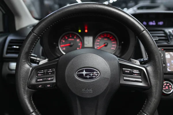 Novosibirsk Russia November 2020 Subaru Cockpit Interior Cabin Details Speedometer — Stockfoto