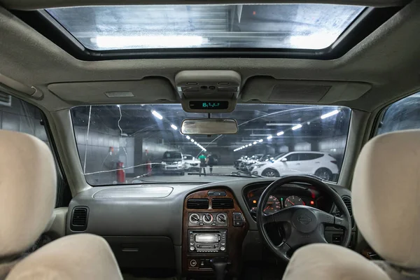 Novosibirsk Russia November 2020 Nissan Terrano Car Interior Rear View — Stockfoto
