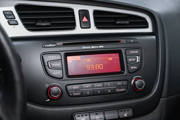 Novosibirsk Russia November 2020 Kia Ceed Car Dashboard Audio Receiver — Stock Photo, Image