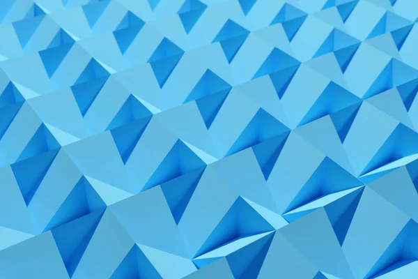 Illustration Von Reihen Blauer Polygone Quadrate Auf Monokrem Hintergrund Muster — Stockfoto