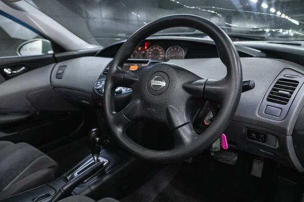 Novosibirsk Rusia Noviembre 2020 Nissan Primera Tablero Reproductor Volante Con —  Fotos de Stock