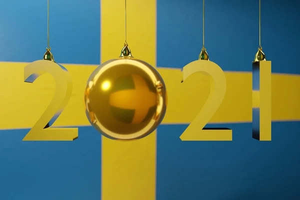 Εικονογράφηση 2021 Ευτυχισμένο Νέο Έτος Φόντο Την Εθνική Σημαία Της — Φωτογραφία Αρχείου
