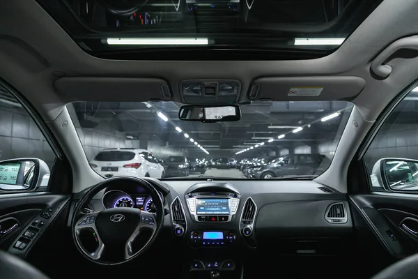 Novosibirsk Rusland November 2020 Hyundai Ix35 Auto Interieur Achteraanzicht Van — Stockfoto