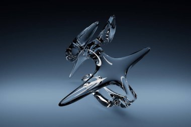 Siyah arkaplandaki saydam alışılmadık halkanın 3 boyutlu çizimi. Geometrik şekiller sonsuzluğun sembolü olan bir halka şeklinde.. 