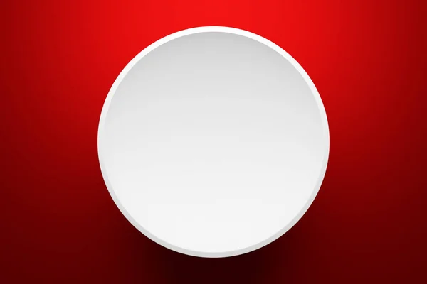 Illustration Scene Circle Red Background Close White Pedestal White Plate — Stock Photo, Image