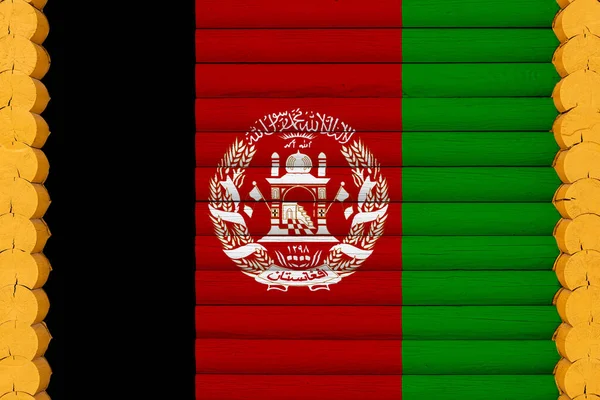 Bandera Nacional Afganistán Sobre Fondo Pared Madera Concepto Orgullo Nacional — Foto de Stock