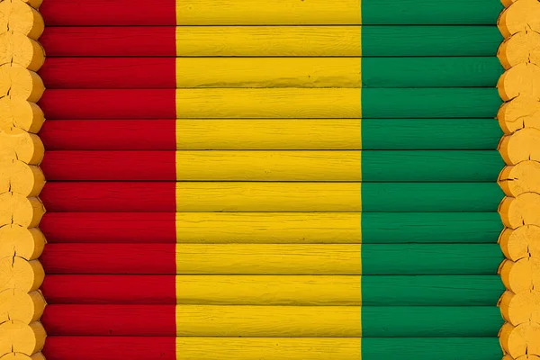 National Flagga Guinea Trä Vägg Bakgrund Begreppet Nationell Stolthet Och — Stockfoto