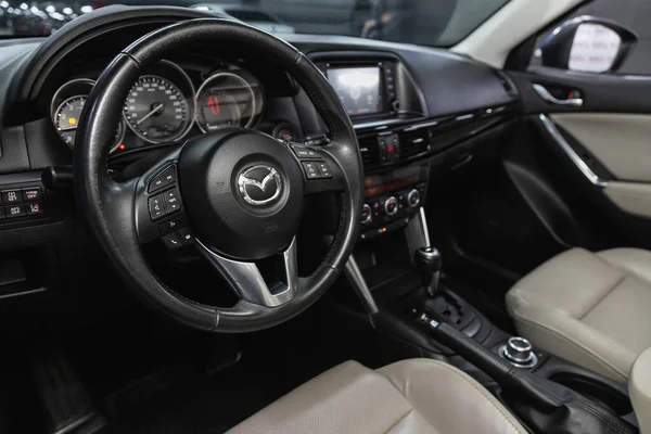 Novosibirsk Russia December 2020 Mazda Cockpit Interior Cabin Details Speedometer — Stock Photo, Image