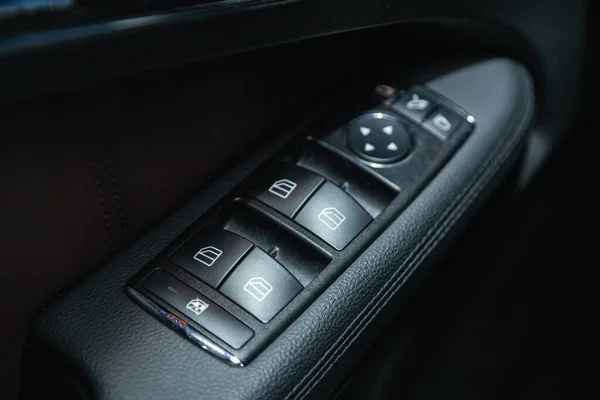 Novosibirsk Russia December 2020 Mercedes Benz Class Closeup Door Control — Stock Photo, Image