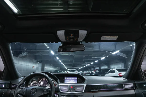 Novosibirsk Rusland December 2020 Mercedes Benz Klasse Auto Interieur Achteraanzicht — Stockfoto