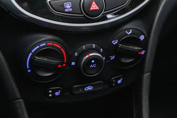 Новосибірськ Росія Грудня 2020 Hyundai Solaris Conditioner Air Flow Control — стокове фото