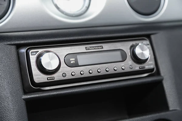 Novosibirsk Russia December 2020 Mitsubishi Outlander Audio Stereo System Control — Stock Photo, Image