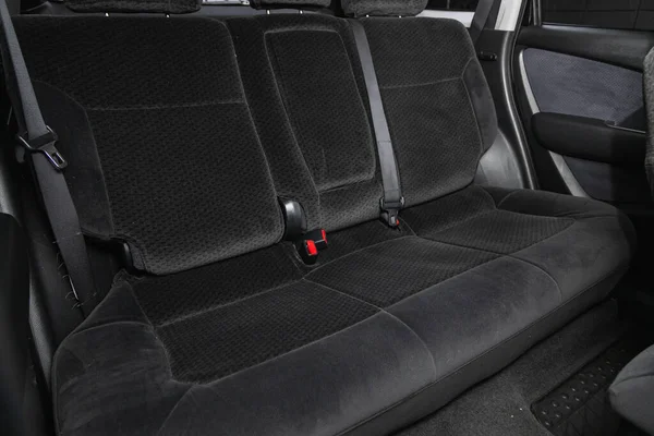 Novosibirsk Russia December 2020 Mitsubishi Outlander Rear Seat Passengers Black — Stock Photo, Image