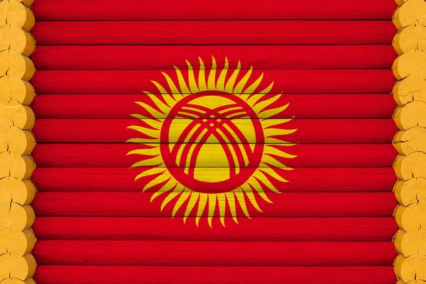 뒤에는 키르기스스탄의 국기가 있습니다 국가적 자부심의 개념과 국가의 상징이었습니다 꽃병들 — 스톡 사진