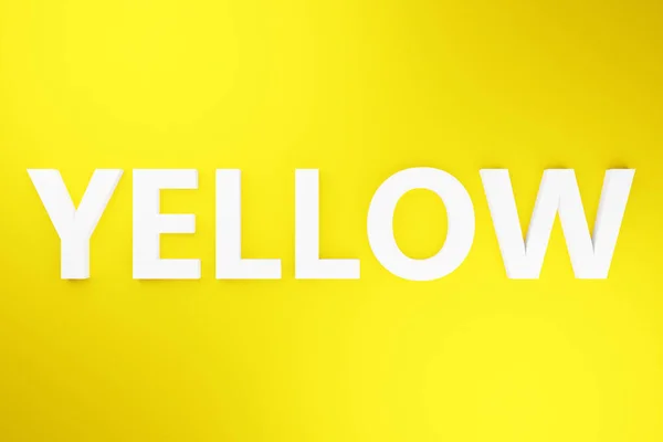 Illustration Volumetric Inscription Yellow White Letters Bright Yellow Isolated Background — Stock Photo, Image