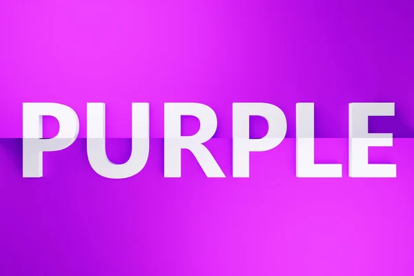 Illustrazione Iscrizione Volumetrica Purple Lettere Bianche Uno Sfondo Isolato Gradiente — Foto Stock