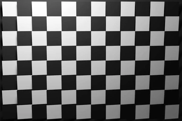 Ilustrace Černobílý Kostkovaný Geometrický Vzor Pyramid Klasická Šachovnice Dekorativní Tisk — Stock fotografie