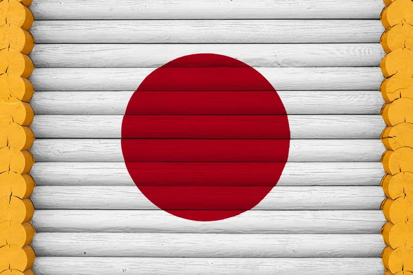 National Flag Japan Wooden Wall Background Concept National Pride Symbol — Stock Photo, Image