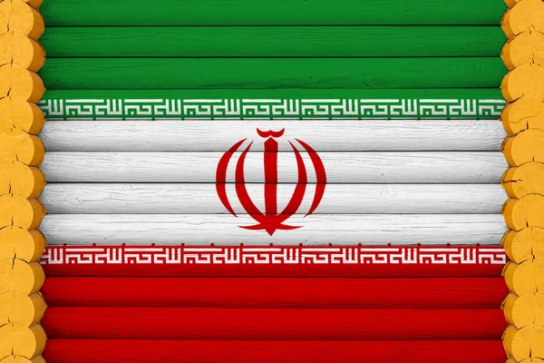 Государственный Флаг Ирана Деревянном Фоне Концепция Национальной Гордости Символ Страны — стоковое фото