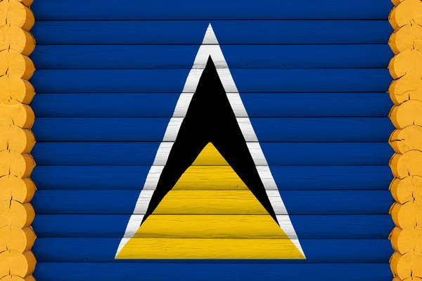 Nemzeti Zászló Saint Lucia Egy Fából Készült Fal Háttér Nemzeti — Stock Fotó