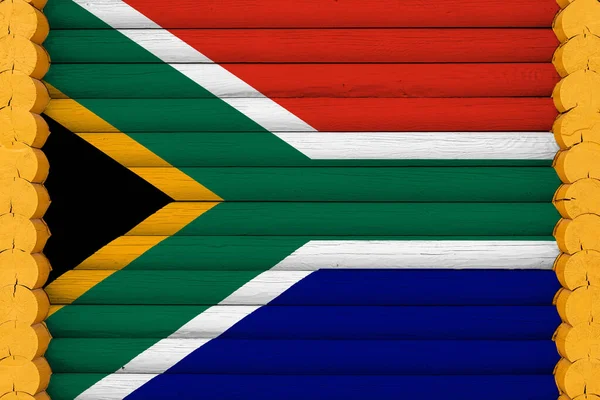 Національний Прапор Південно Африканської Республіки Дерев Яному Фоні Стіни Концепція — стокове фото