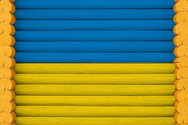 Nationell Flagga Ukraina Trä Vägg Bakgrund Begreppet Nationell Stolthet Och — Stockfoto
