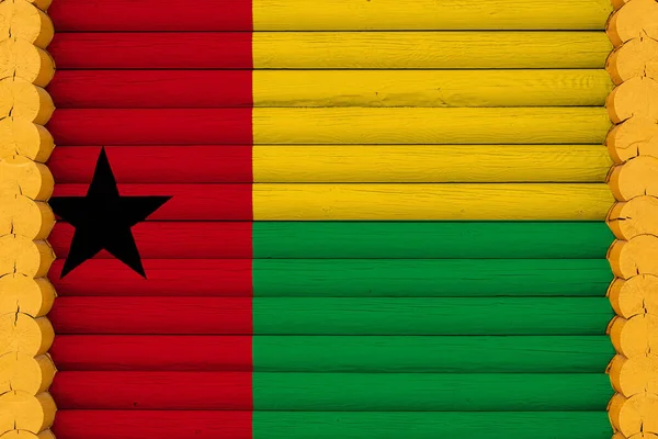 Drapeau National Guinée Bissau Sur Fond Mur Bois Concept Fierté — Photo