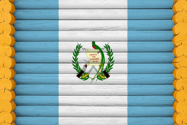 Bandera Nacional Guatemala Sobre Fondo Pared Madera Concepto Orgullo Nacional — Foto de Stock