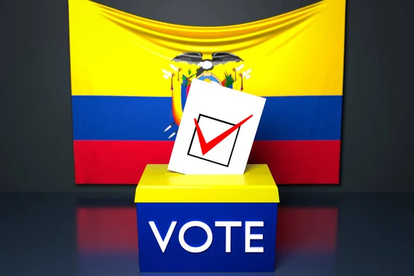 Illustration Ballot Box Ballot Box Which Ballot Bill Falls Ecuador — Stock Photo, Image