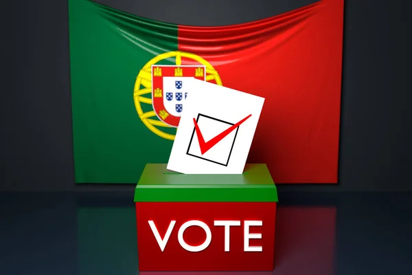 Illustration Ballot Box Ballot Box Which Ballot Bill Falls Portugal — Stock Photo, Image