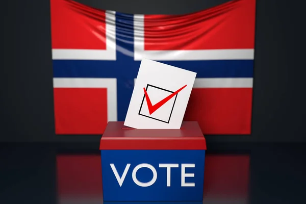 Illustration Ballot Box Ballot Box Which Ballot Bill Falls Norway — Stock Photo, Image