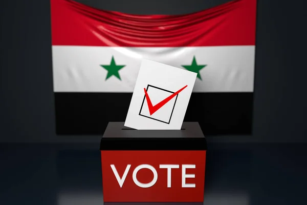 Illustration Ballot Box Ballot Box Which Ballot Bill Falls Syria — Fotografia de Stock