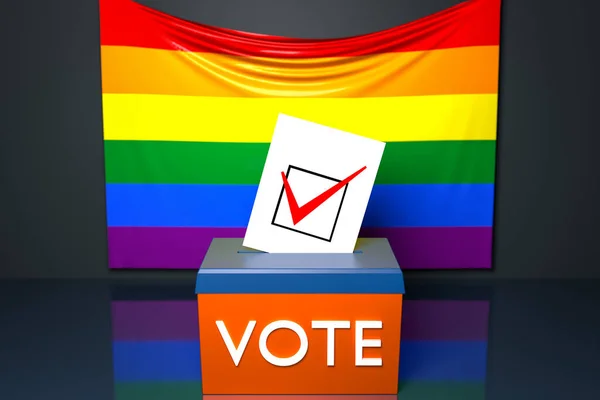 Illustration Ballot Box Ballot Box Which Ballot Bill Falls Lgbt — Zdjęcie stockowe