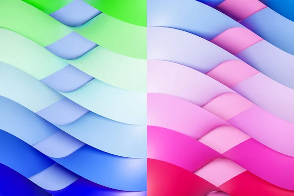 Ilustracja Paska Stereo Różnych Kolorów Kolorowe Paski Geometryczne Podobne Fal — Zdjęcie stockowe