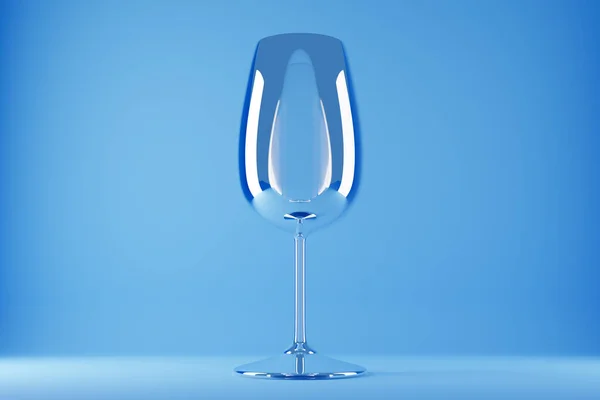 Ilustração Taças Champanhe Copos Vinho Álcool Fundo Azul — Fotografia de Stock