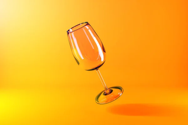 Ilustração Taças Champanhe Copos Vinho Álcool Fundo Amarelo — Fotografia de Stock