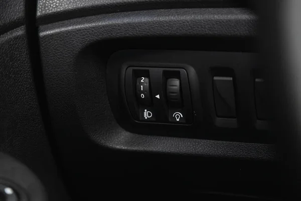 Novosibirsk Russia January 2021 Renault Kapture Close Headlight Switch Buttons — стокове фото