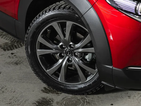 Novosibirsk Russia 2021 Mazda Cx30 Close Car Wheel Car — 스톡 사진