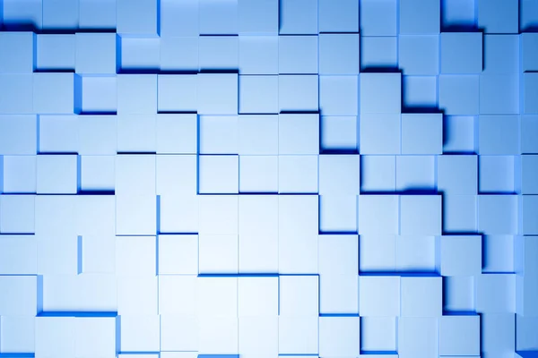 Illustration Verschiedener Reihen Blauer Quadrate Würfelset Auf Monokrem Hintergrund Muster — Stockfoto