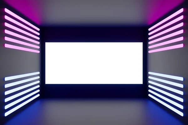 Bunte Illustration Des Konzertsaals Des Theaters Mit Neonlicht Das Innere — Stockfoto