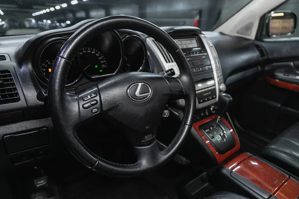 Nowosibirsk Russland Januar 2021 Lexus Rx330 Auto Interieur Lenkrad Mit — Stockfoto