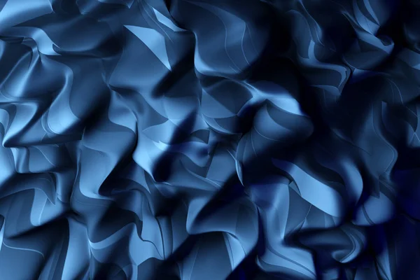 3Dイラスト青い金属結晶の行 単色の背景のパターン 幾何学的背景 織りパターン 金属結晶 — ストック写真