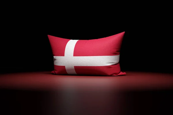 Ilustración Almohada Rectangular Que Representa Bandera Nacional Dinamarca Bajo Luz —  Fotos de Stock
