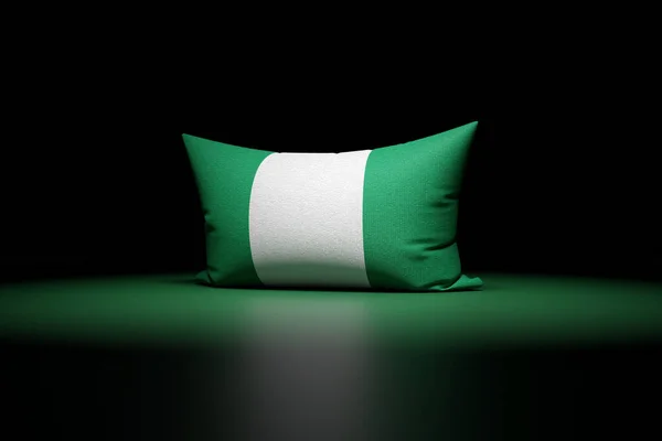 Ilustración Almohada Rectangular Que Representa Bandera Nacional Nigeria Bajo Luz — Foto de Stock