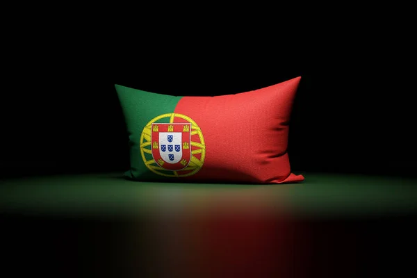 Illustratie Van Een Rechthoekig Kussen Met Nationale Vlag Van Portugal — Stockfoto