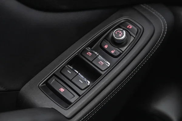 Novosibirsk Russia January 2021 Subaru Forester Arm Rest Window Control — Stock Photo, Image