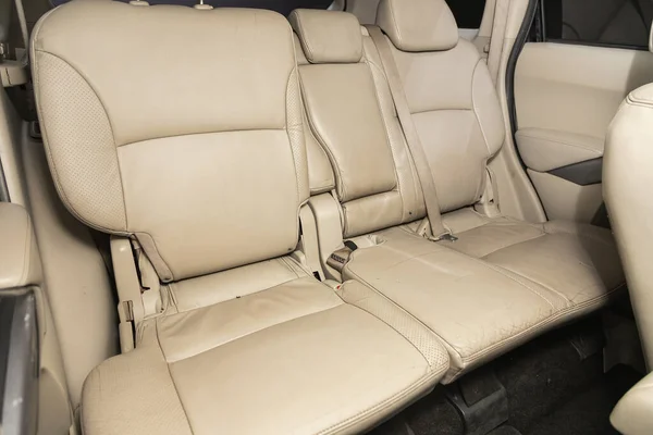 Novosibirsk Rusia Febrero 2021 Mitsubishi Outlander Nuevo Coche Dentro Interior —  Fotos de Stock