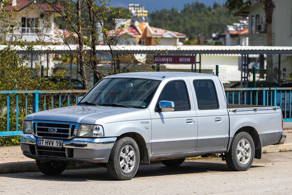 Alanya Turcja Kwietnia 2021 Szary Pickup Ford Ranger Zaparkowany Jest — Zdjęcie stockowe