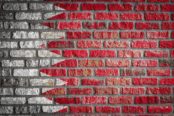 National Flag Bahrain Depicting Paint Colors Old Brick Wall Flag — Stock Photo, Image