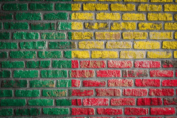 National Flag Benin Depicting Paint Colors Old Brick Wall Flag — Stock Photo, Image